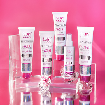 Silky Cool Diamond Facial Line –  Skincare for Radiant, Refined Skin - Cleanser, Scrub, Toner, Massage Cream & Mask (Each Sold Separately)